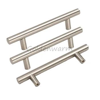 

Furniture Handles Stainless Steel Cabinet Handle Brushed Silver T Bar Cupboard Door Pull Knob Hole Center 96mm(3.8'' )