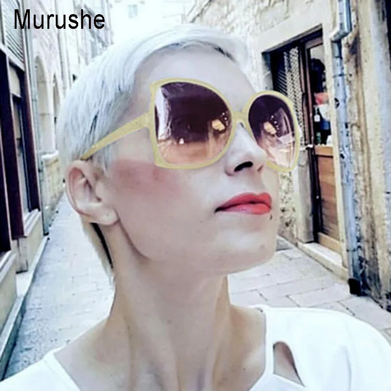 Murushe 2018 негабаритных солнцезащитные очки Для женщин Роскошные Классические