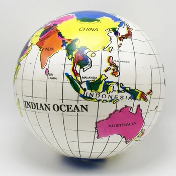 

1 Pcs Cute 25CM Early Educational Inflatable Earth World Geography Globe Map Balloon Toy Beach Ball