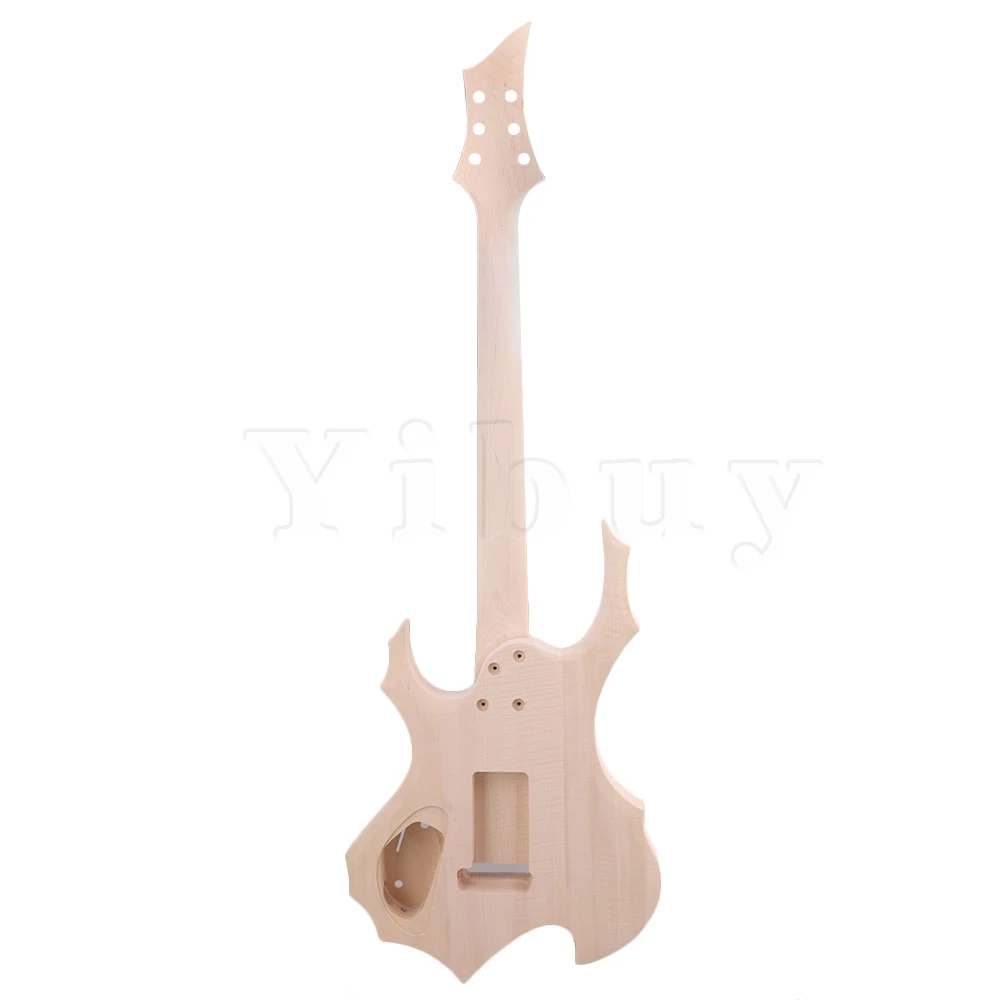 Yibuy HSH Pickup Electric Guitar DIY Builder Kit Maple Neck Body w/ 1T1V Knobs 