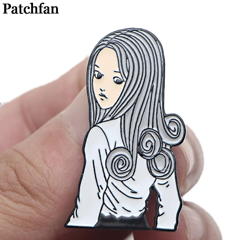 Patchfan японский ужас Junji Ito Uzumaki цинковый галстук булавки броши для рюкзака, одежды для мужчин и женщин Декоративные значки медаль A2065