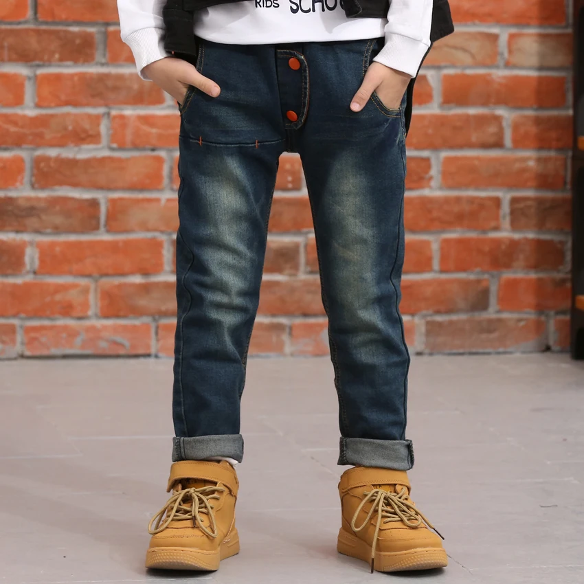 Модные длинные джинсовые штаны-шаровары для маленьких мальчиков, для подростков, для детей 2, 3, 4, 5, 6, 7, 8, От 9 до 14 лет, повседневная одежда, брюки