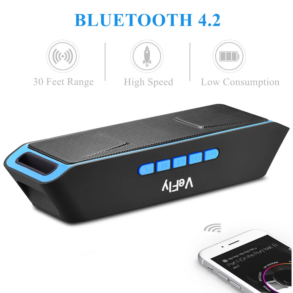 VeFly колонки bluetooth динамик музыка портативный mp3 батарея коробка usb стерео звук автомобиля для компьютера bluetooth динамик бас