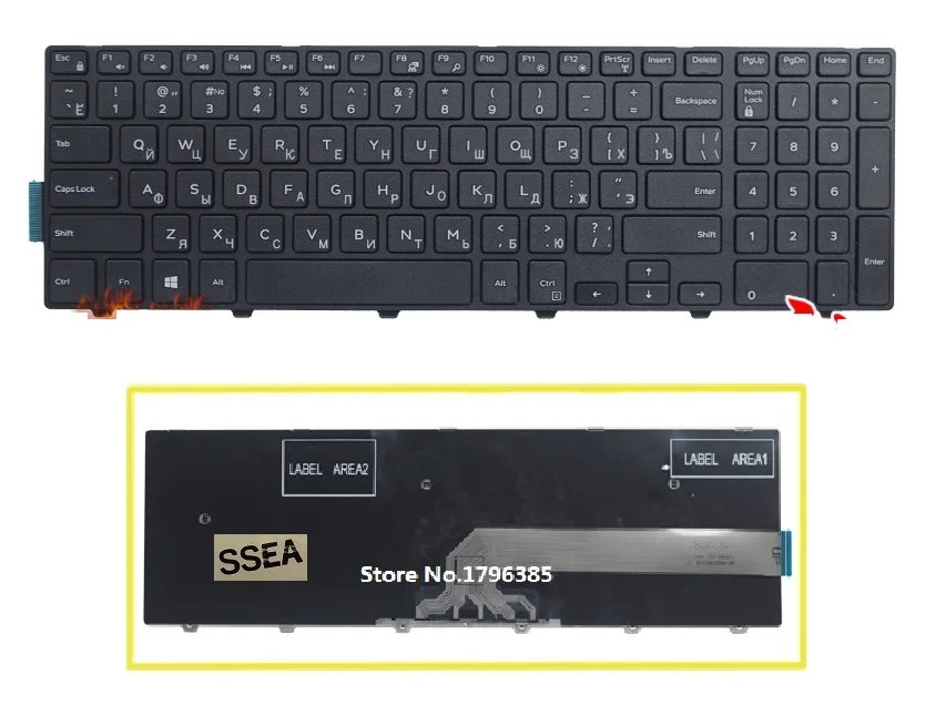 Ssea Новый Русский RU клавиатура для Dell Inspiron 15 3000 3541 3550 3542 3543 5542 5545 15-5547 15 -5000 клавиатура Бесплатная доставка