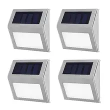 1-4 года шт. солнечный светильник 3 светодиодный открытый садовая дорожка Лестницы лампа Водонепроницаемый Нержавеющая сталь энергосберегающий светодиодный настенный светильник на солнечных батареях