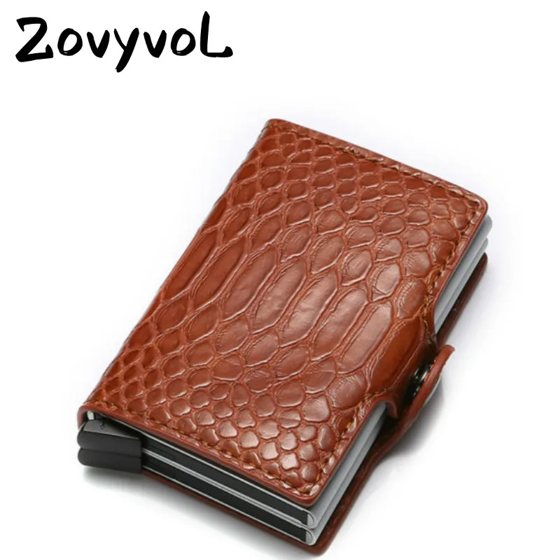 

ZOVYVOL Anti Thief Rfid Credit id Card Holder Slim Men Minimalist Carbon Fiber Metal Wallet Cardholder Creditcard Case Pocket
