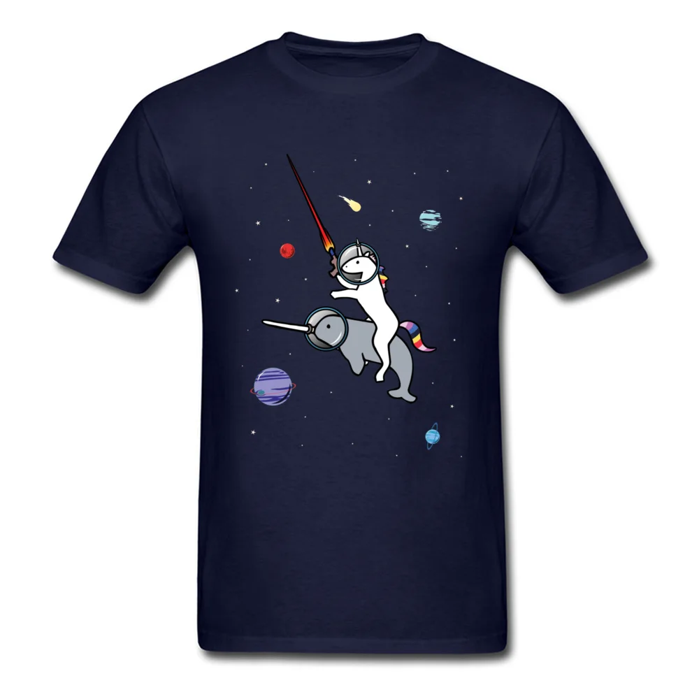 Tops T Shirt Casual T-Shirt ostern Day Funny Casual Short Sleeve 100% Cotton Round Collar Young T Shirt Casual Unicorn Riding Narwhal In Space 814 navy
