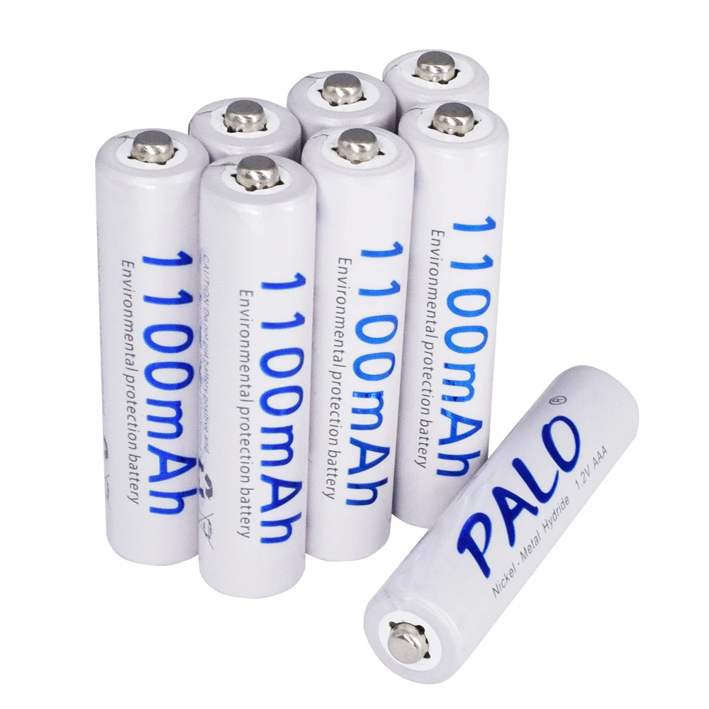 8 слотов светодиодный индикатор зарядное устройство для AA/AAA батареи+ 8 шт. AAA 1100 мАч Nimh аккумуляторы