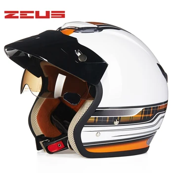

ZEUS 382 open face 3/4 motorcycle motorcross Casco Capacete helmet, scooter helmet Vintage retro motorcycle safety helmet