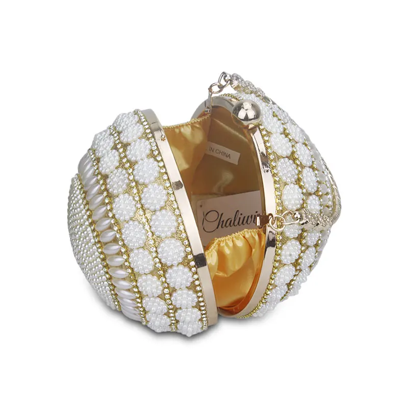 Chaliwini Women's Pearl Beaded Evening Bags Pearl Beads Clutch Bags Handmade Wedding Bags Glod Silver Quality Assurance Chaliwini Women's Pearl Beaded Evening Bags Pearl Beads Clutch Bags Handmade Wedding Bags Glod Silver Quality Assurance