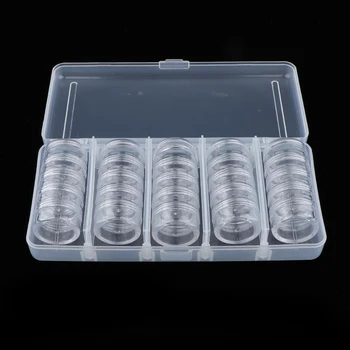 

25pcs Nail Powder Bottles,Empty Rhinestone Nail Tips Storage Box Case Plastic Container Nail Art Accessories Case