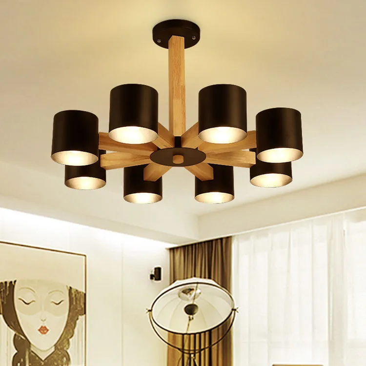 

Wooden Chandelier Hanging LED Pendant Lamp wood Metal Pendant Lighting Fixture Pendant Wine Barrel Chandelier