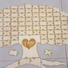 Пользовательские деревенские головоломки свадебный день книги для гостей осень дерево жизни альтернатива деревянные книги вечеринка, украшения