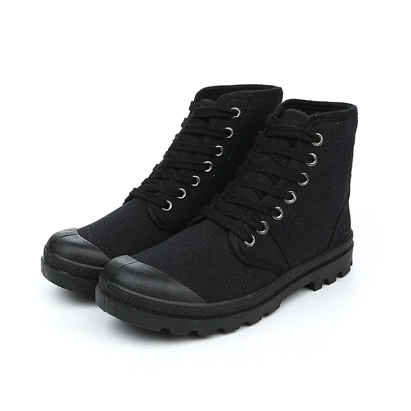 YWEEN/мужская повседневная обувь на шнуровке; сезон весна-осень; Мужская Армейская Обувь с высоким берцем; повседневная мужская обувь из холстины; Мужская обувь высокого качества - Цвет: Черный
