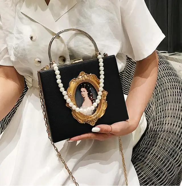 Модная винтажная викторианская сказочная перламутровая ручная сумка на плечо Женская цепочка Ренессанс вечерние дорожные сумки сумка на плечо - Цвет: 2