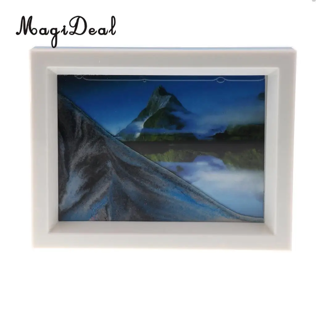 Mix Visual Illusion Floating Liquid Motion Timer Landscape Liquid Sanglass Flowing Sand Drawing Toy Desk Supplies 