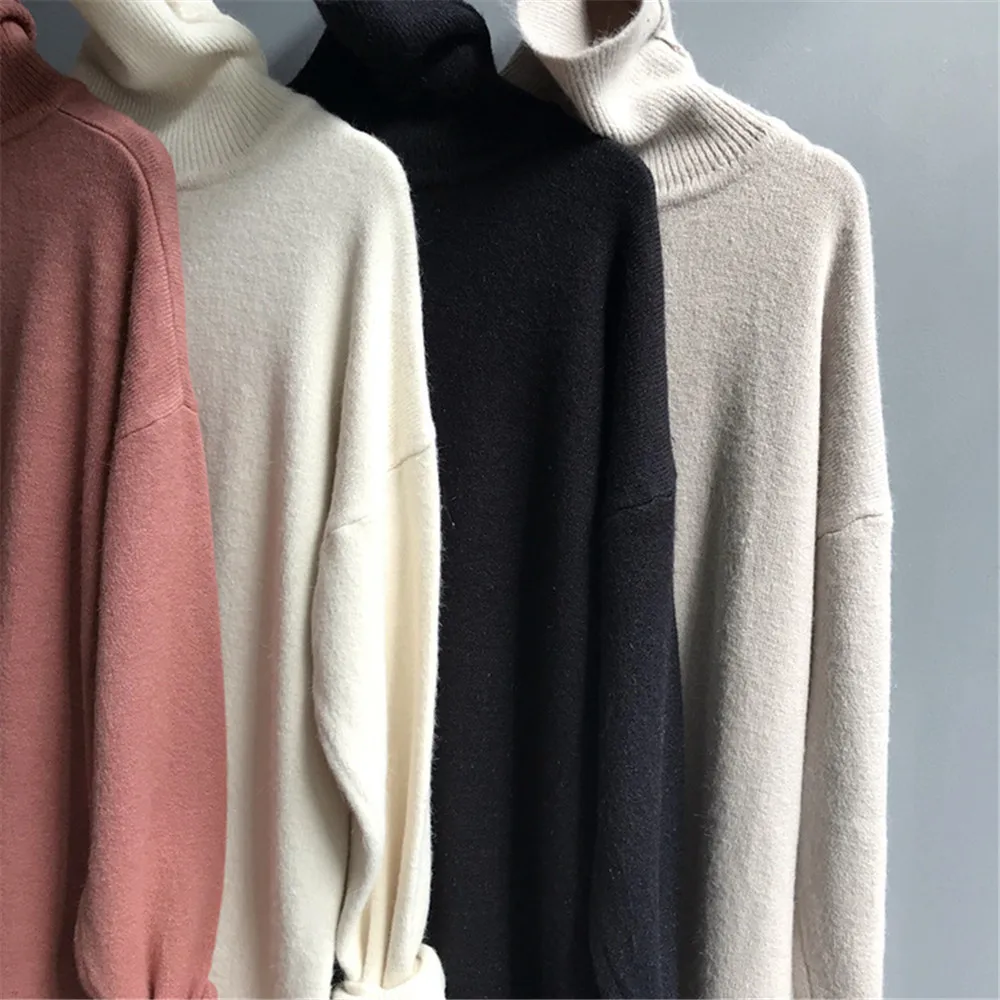 Warm turtleneck Women Long Sweater Dress 2018 Thick Winter dresses Robe female slim bodycon knitted Long Pullover dresses (9)