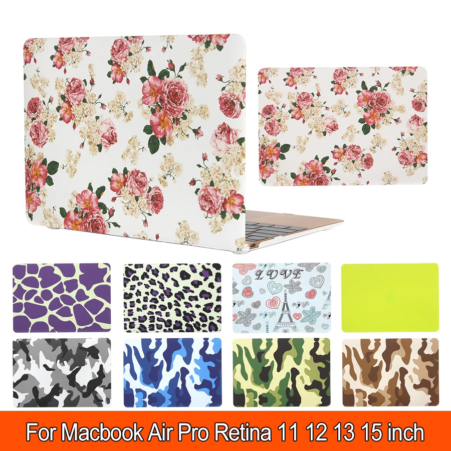 Цветок Матовая Жесткий протектор чехол для Macbook Air 11/13 дюймов MacBook Pro 13/15 Retina 12 |