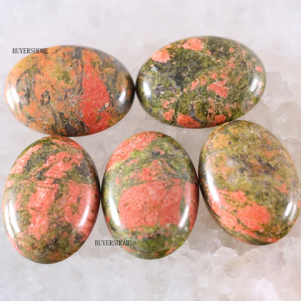 18x25MM Oval Natural Stone Bead Multi Color Unakite Epidote CAB Cabochon For Jewelry Making DIY Bracelet Necklace 5Pcs K565 | Украшения и