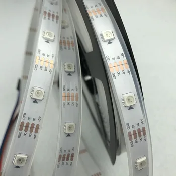 

Addressable 5m 30LEDs/m DC5V WS2813 RGB led pixel strip,waterproof in silicon tube;IP66,with 30pixels/M;WHITE PCB