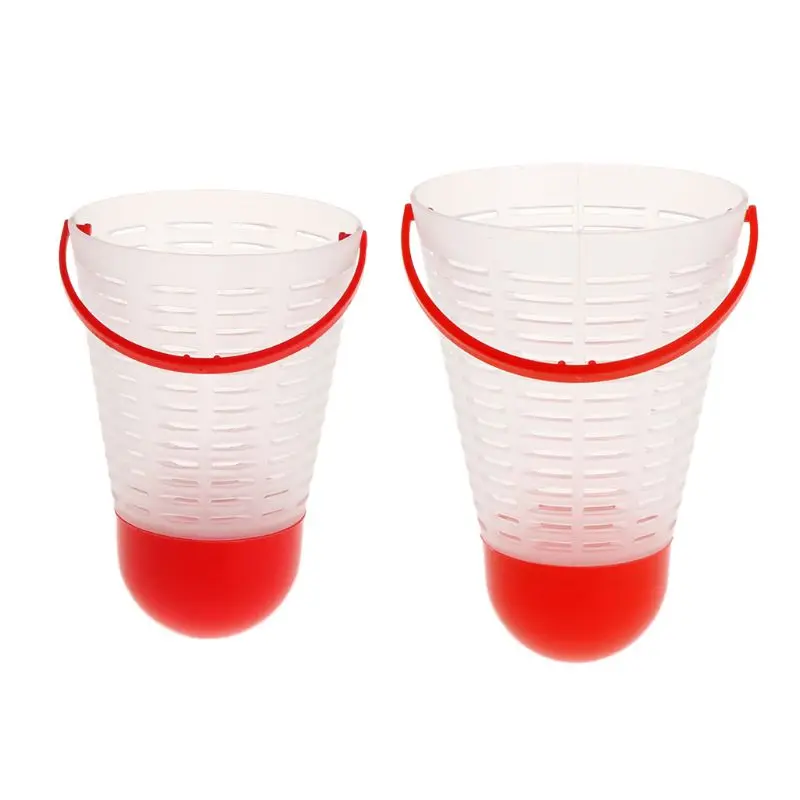 

New Fishing Bait Cage Plastic Hollow Badminton Shape Feeder Lure Container Casting Tackle Accessories