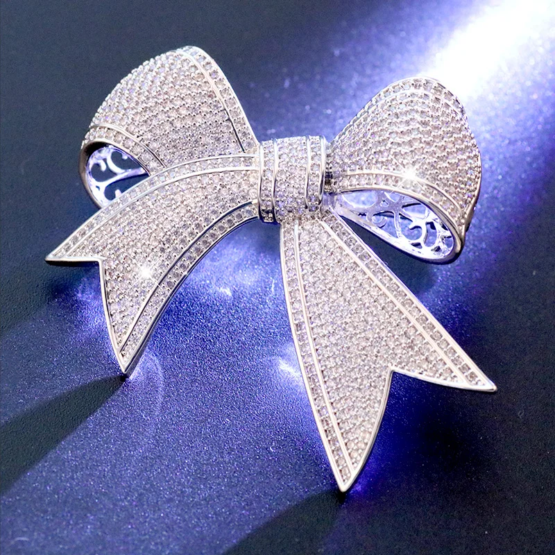 Роскошный горный хрусталь кристаллическая Свадебная брошка с бантом Pin платье Sash