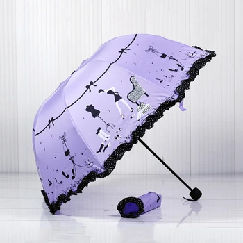 

Lace parasol umbrella rain women mini umbrella kids Kocotree Princess new arched creative folding sun umbrella lace WZP116