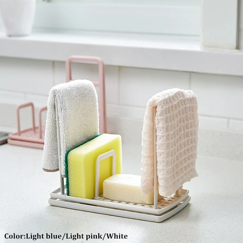 

Multi-Function Kitchen Rag Rack Dish Cloth Drain Sponge Soap Shelf Storage