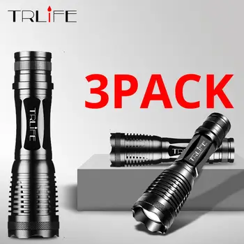 

1/2/3PCS T6/L2/V6 LED Flashlight Powerful Rechargeable Torch Linterna Led Flashlight 5modes Adjustable for Camping Hiking