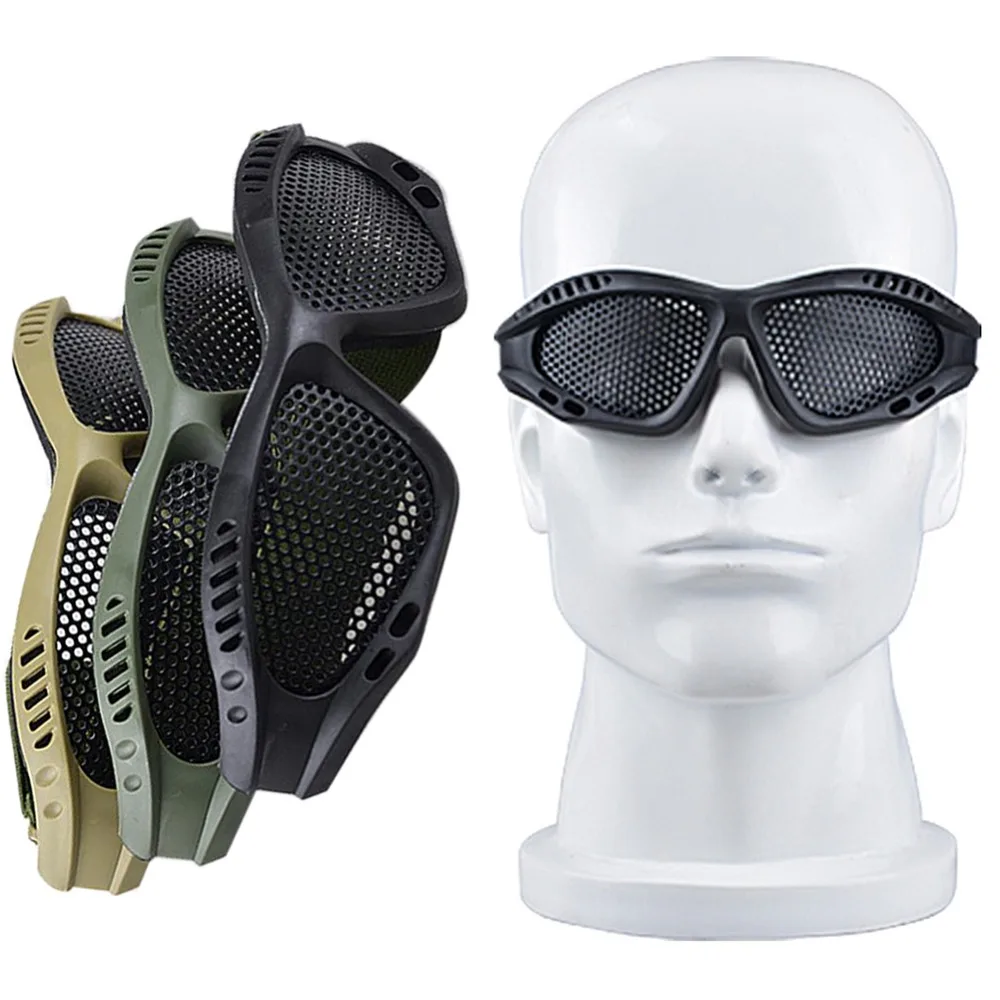 Tactical Outdoor Steel Mesh Goggles Eyes Glasses Protective Airsoft