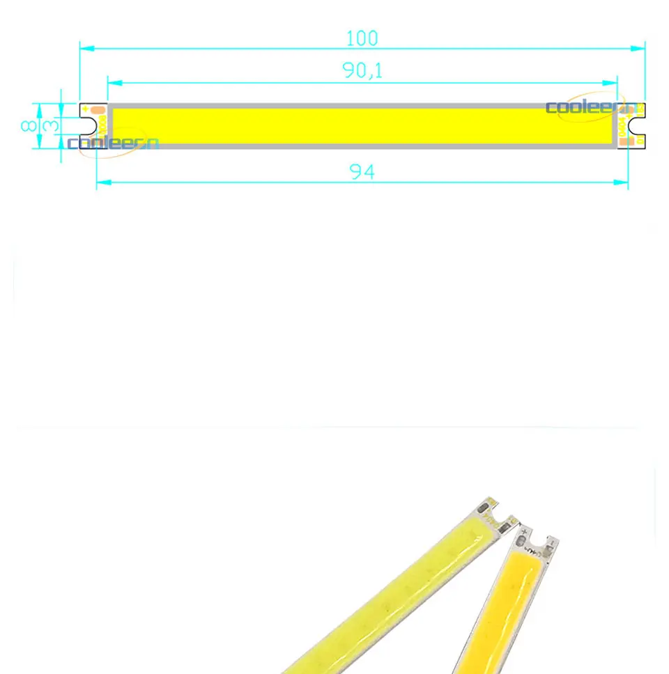 1008MM COB LED Strip 10cm Bar Lights 5W 12V DC LED Light Emitting Diode COB Chip Warm Cold White Lighting Bulb Lamps (1)