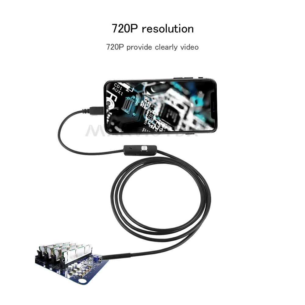 Эндоскоп водонепроницаемый 5 мм 1 м/1 м 6 светодиодный USB Android|Камеры