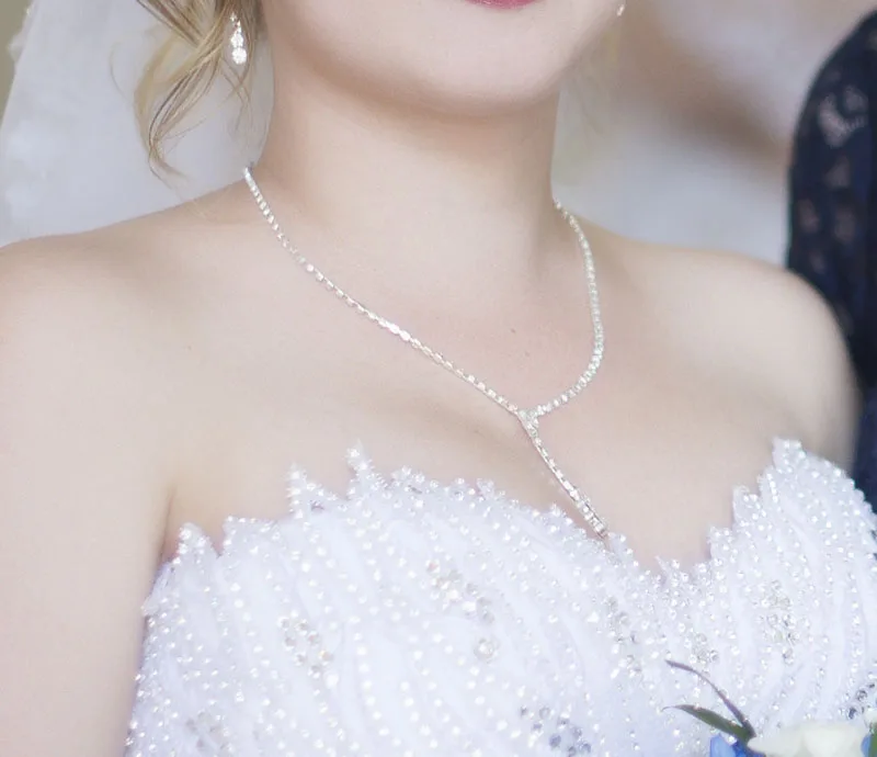 Jewelry Sets BLIJERY Fashion Bridesmaid Bridal Jewelry Sets for Women Rhinestone Crystal Necklace Earrings Sets Prom Wedding Jewelry