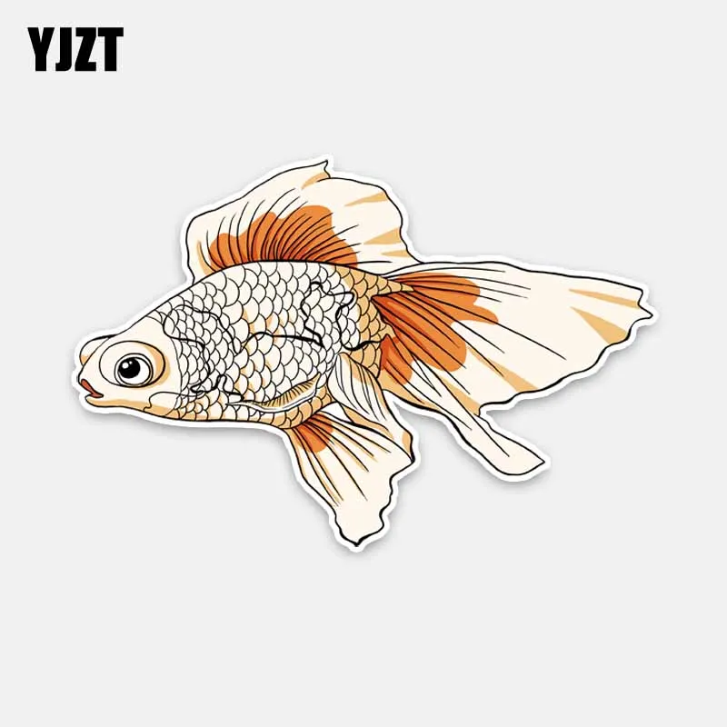 YJZT 15 см * 10 Красивые водные животные мультфильм Золотая рыбка ПВХ наклейка для