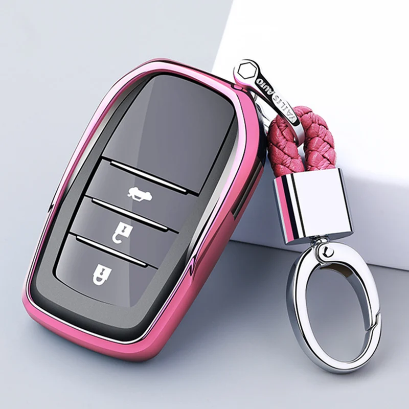

TPU Car Key Case Auto Key Protection Cover For Toyota CROWN Camry COROLLA Car Holder Shell Colorful Car-Styling Accessories