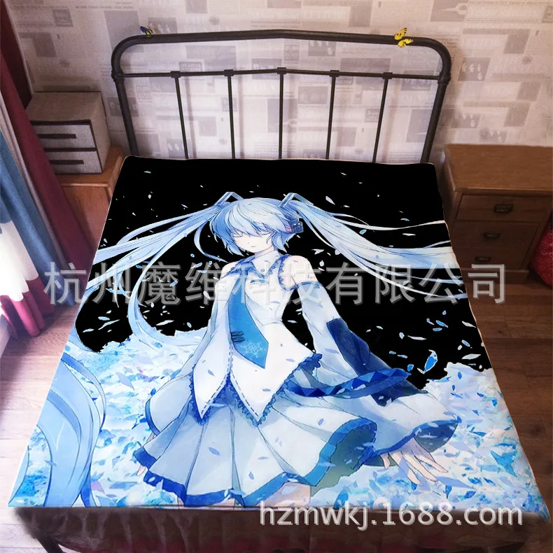 120*200 см японское аниме Хацунэ Мику фланелевое одеяло на кровать манты для ванной плюшевое полотенце кондиционер спальный чехол постельные принадлежности