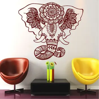 

Belive Wall Decals India Mandala Elephant Decals Buddha OM Vinyl Mural Bedroom Wall Stickers CW-68