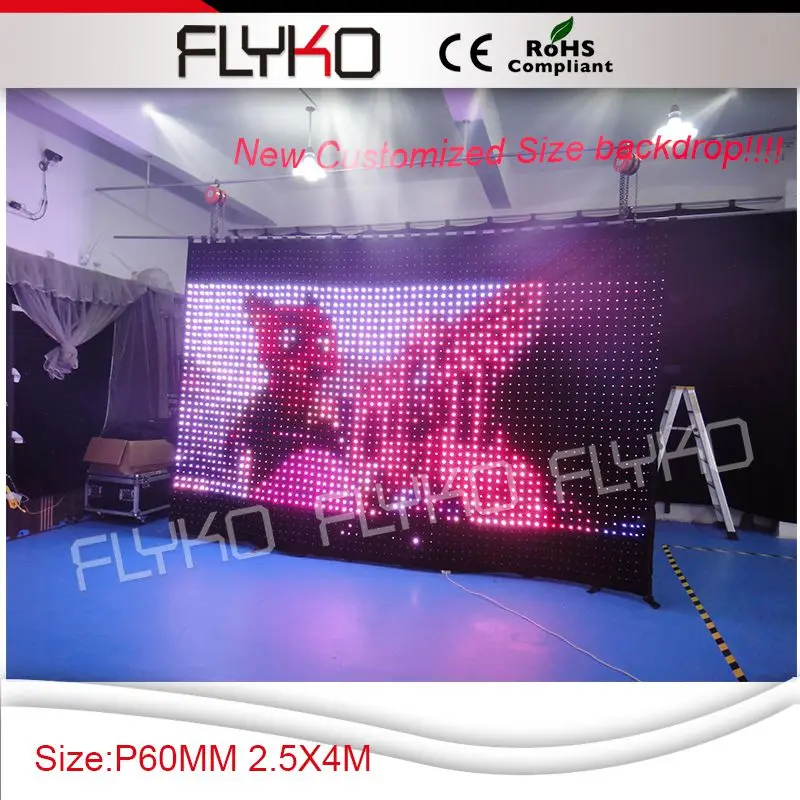 

Flykostage free shipping 2.5x4m P60MM led wedding/party backdrop
