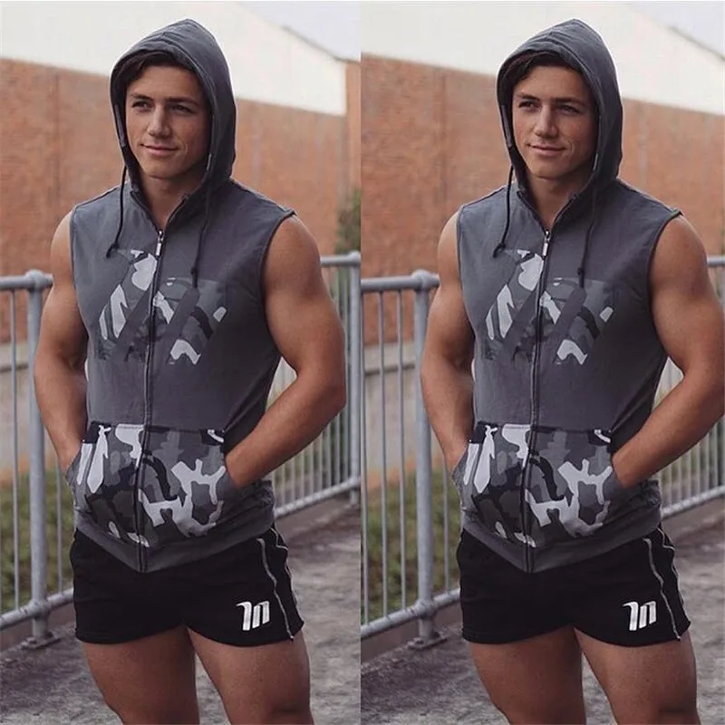 Gym vest Men Hoodie Sweatshirts Fitness (15)