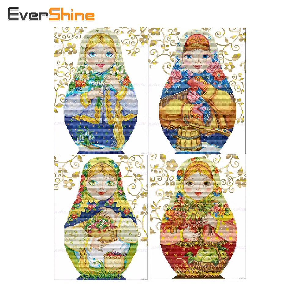EverShine Алмазная картина Русская Матрешка кукла полная квадратная вышивка Стразы