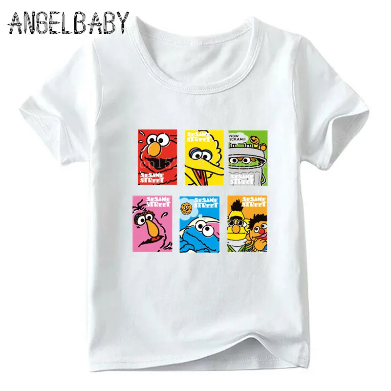 Kids Boys Girl Elmo T-Shirt Round Neck Summer Short Sleeve Casual Tee Shirt Tops