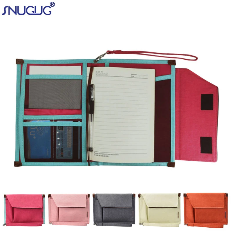 

SNUGUG Portable Briefcase Travel Mens Large Passport Phone Bag Waterproof Oxford Business Multi-Layer Document Certificate Bag