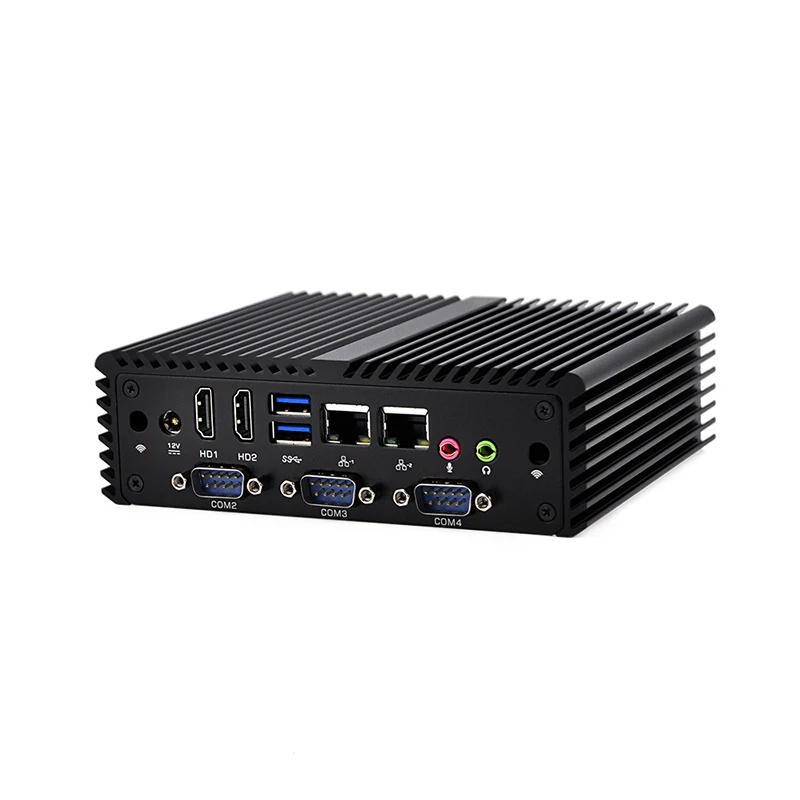 Qotom Мини ПК Q400P маленький безвентиляторный 2 гигабитный LAN Celeron Core i3 i5 i7