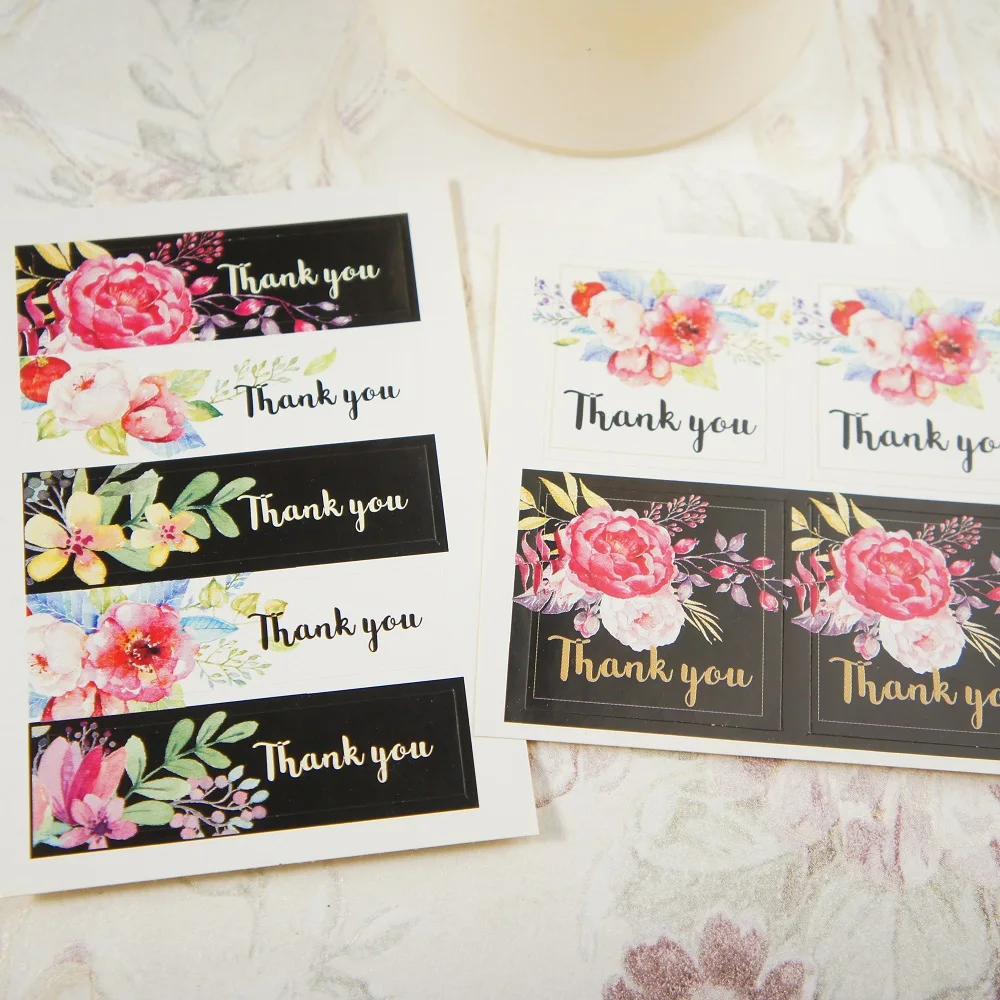 

multi-use 10 sheets thank you black white Paper sticker Scrapbooking DIY gift packing Label Decoration Tag party Decoration
