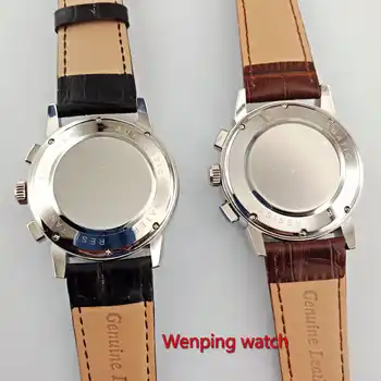 famous brand 42mm debert white dial date day coffee strap multifunction automatic mens Watch