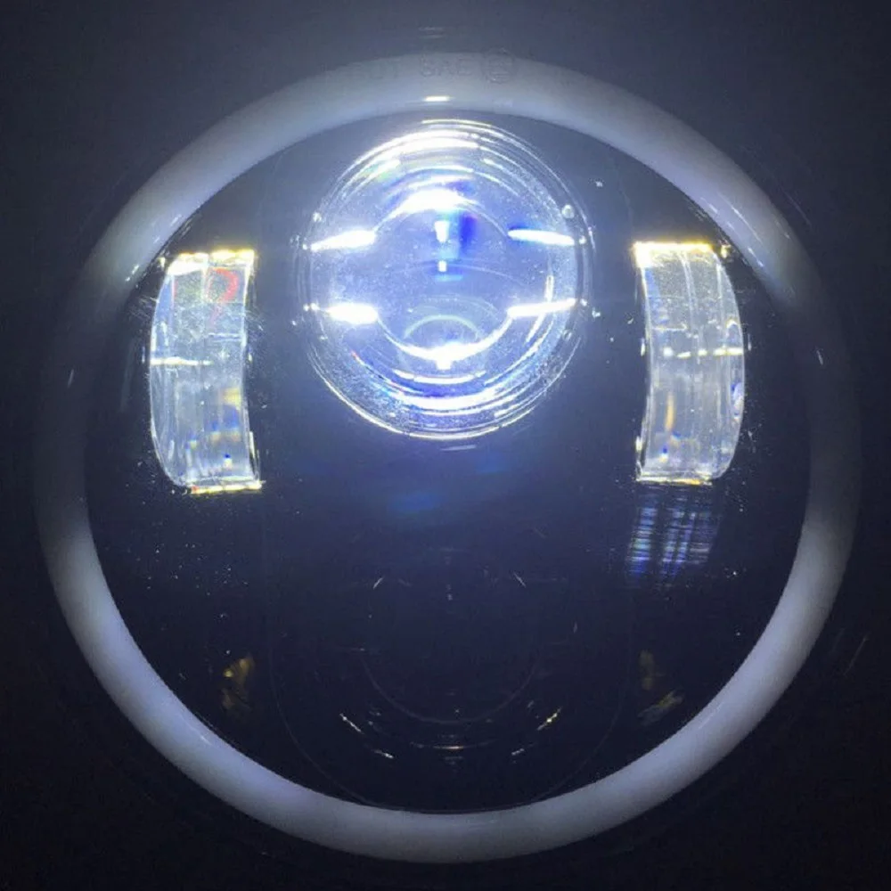 Chrome 5.75 inch LED round Daymaker Headlight for Harley Sportster XL 883 1200 Dyna