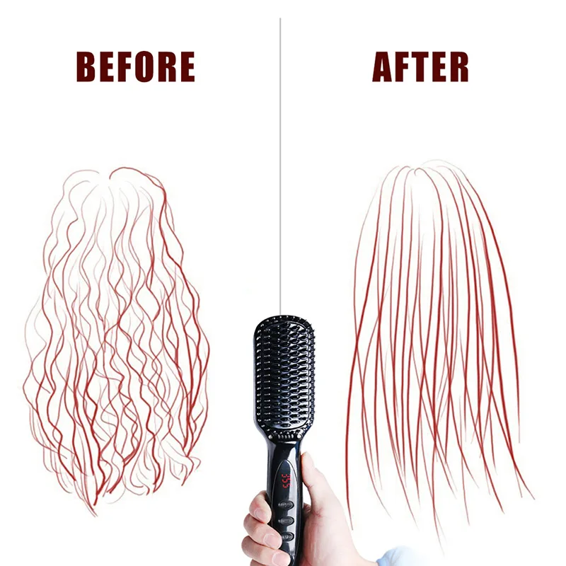 Beard Straightener Quick Beard Styler Comb Straightening Comb For Smoothing Beard Men Hair Styler Styling Tools lisseur barbe 7