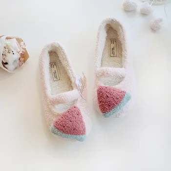 

Pink Kawaii Fruits Home Soft Warm Women Slippers Autumn Winter Indoor Antiskid Plush Slippers Lovely Cute Fluffy Girls Shoes