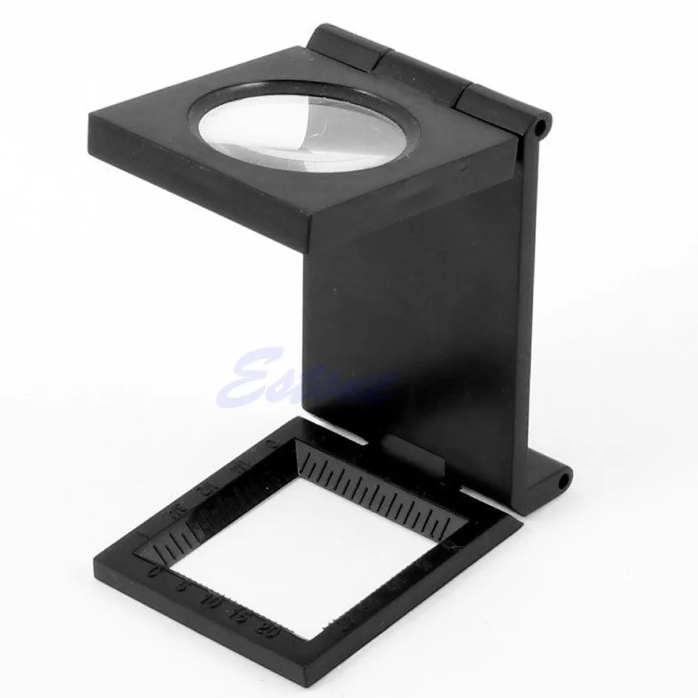 

10X Foldable Magnifier Loupe Desktop Fabrics Scale Measure Thread Sewing Counter