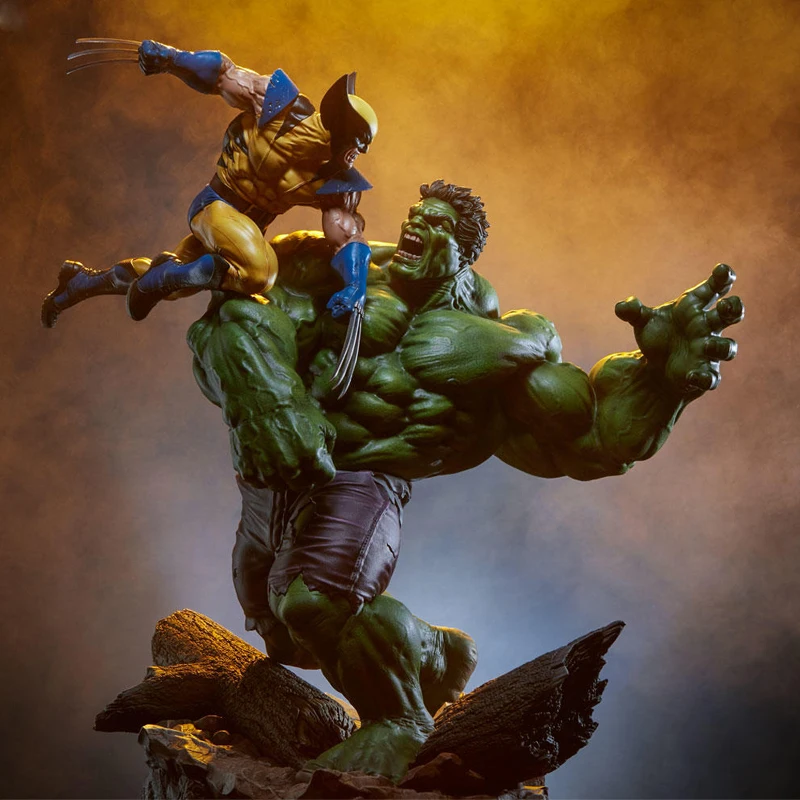Hulk Vs Wolverine Statue Avengers Collectibles PVC Model IN BOX Express Shipping 